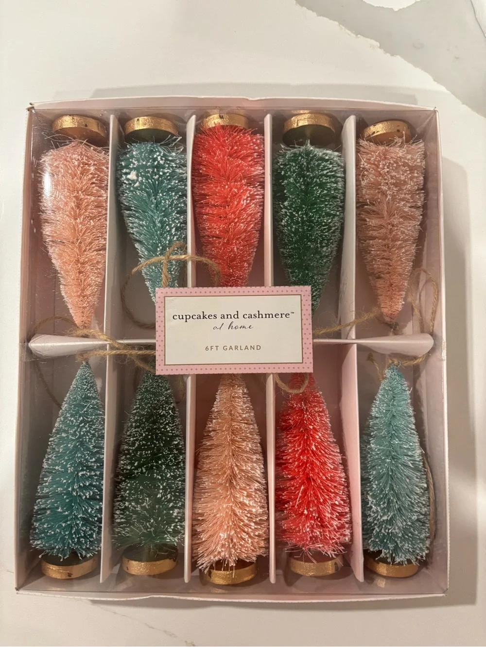 Cupcakes & Cashmere 6Ft. Pink & Green Bottle Brush Tree Garland